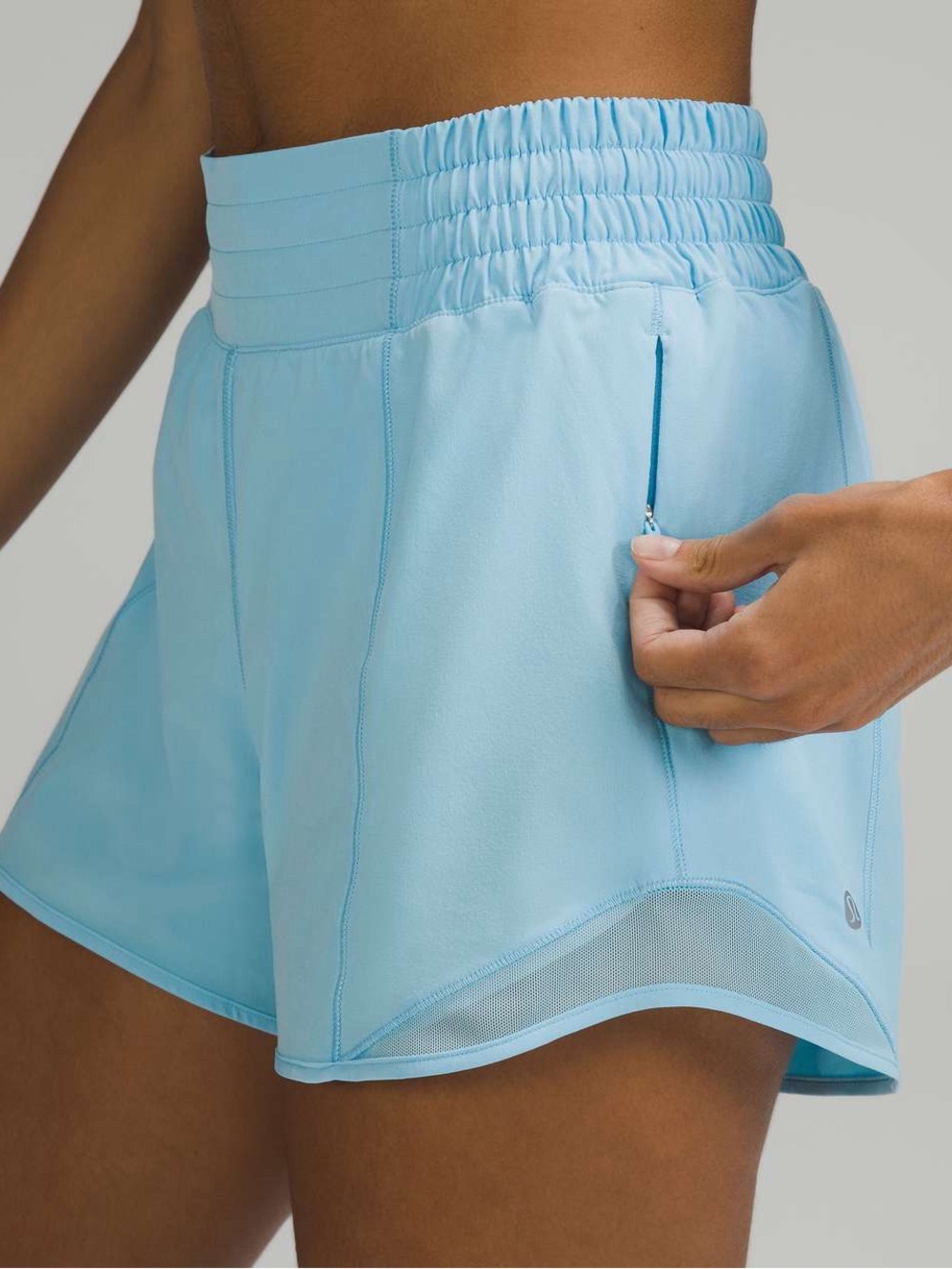 138. Lululemon Hotty Hot High-Rise Lined Short 4" Blue Chill size 12 - Picture 2 of 12